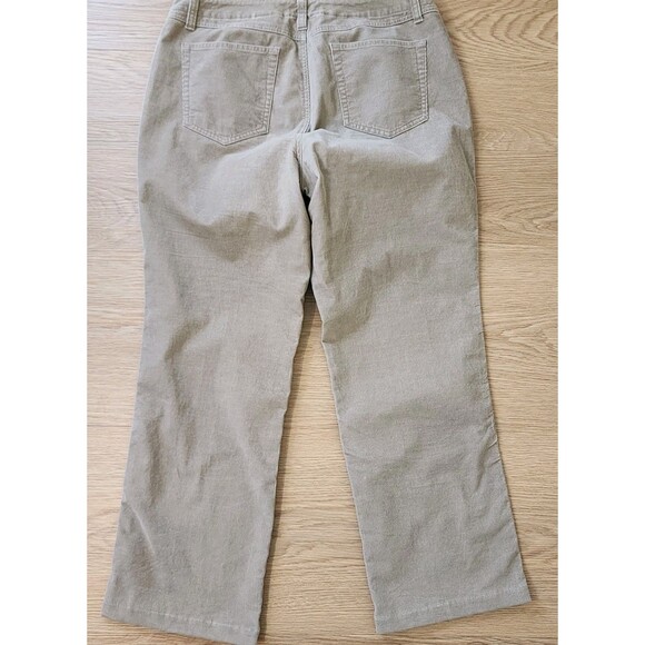 Talbots Chino Pants Womens 12 Corduroy High Waist Straight Wide Leg Khaki 32x29 - Picture 2 of 11